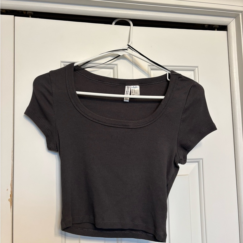 H&M Charcoal Crop Top
